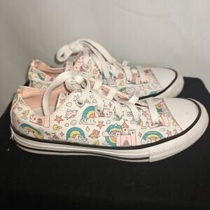 Converse Girls Kid Youth Size 2 All Star Rainbow Castle Rainbow Low Top 372944F